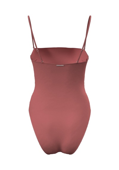 Calvin Klein Kadın Straplez Dusty Cedar Tek Parça Mayo-13390 Dusty Cedar