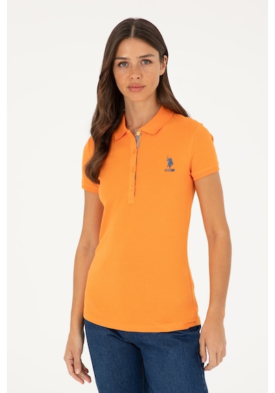 U.S. Polo Assn. Kadın Turuncu Basic Polo Yaka Tişört 50280060-VR051
