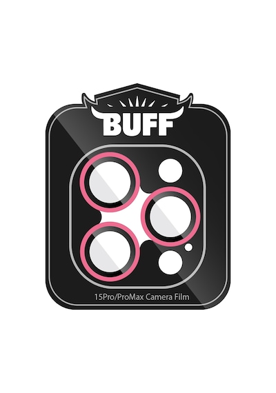 Buff Apple Uyumlu iPhone 15 Pro Max / 15 Pro Neon Metal Lens Koruyucu Pembe