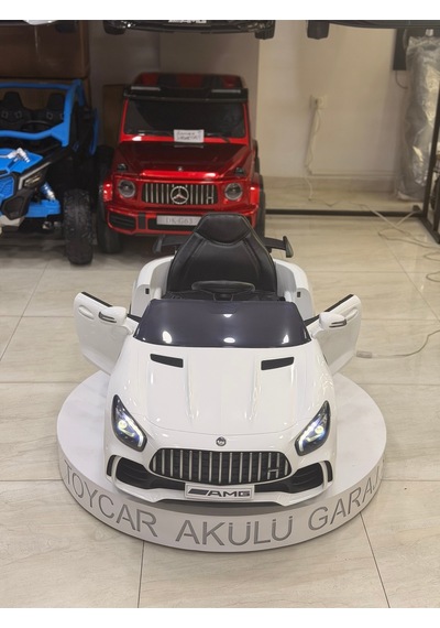 Mercedes Gt Akülü Araba 0-6 Yaş Kumandalı Özel Plaka Hediye Beyaz