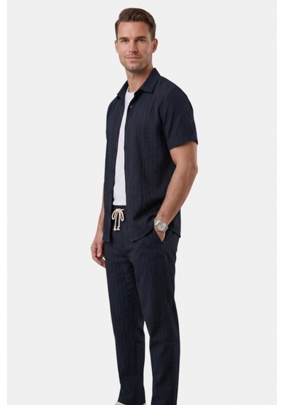 Deep Sea Deepsea Lacivert Slim Fit Çizgi Dokulu Keten Görünümlü Kısa Kol Erkek Spor Gömlek 2602648 Deep Sea Deepsea Lacivert Slim Fit Çizgi Dokulu Keten Görünümlü Kısa Kol Erkek Spor Gömlek 2602648