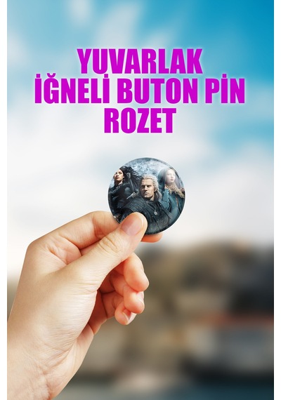 The Witcher Geralt Yennefer Dizi Çanta Süsü İğneli Buton Rozet Seti 1 Adet Tekli