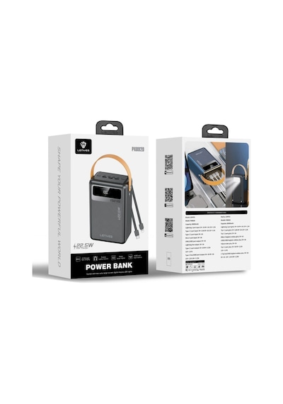 Lenyes PX892D 22.5 W 80.000 mAh LED Taşınabilir Askılı Fenerli Powerbank