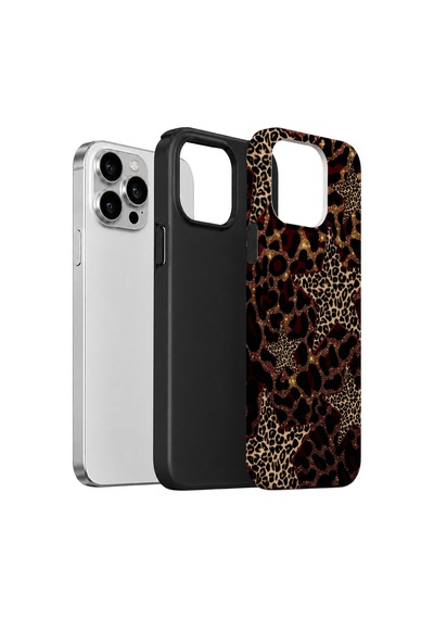 Velvoria Valestra Yıldızlı Leopar Apple iPhone Uyumlu 12 Pro Max Darbe Korumalı Kılıf Valestra Select - Yıldızlı Leopar
