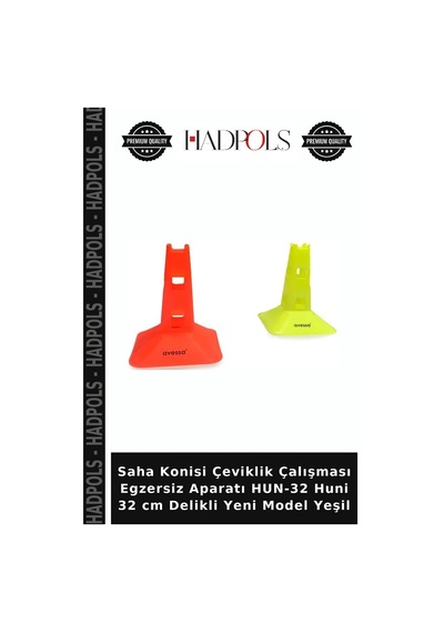 Saha Konisi Çeviklik Çalışması Egzersiz Aparatı Hun-32 Huni 32 Cm Delikli Yeni Model Yeşil