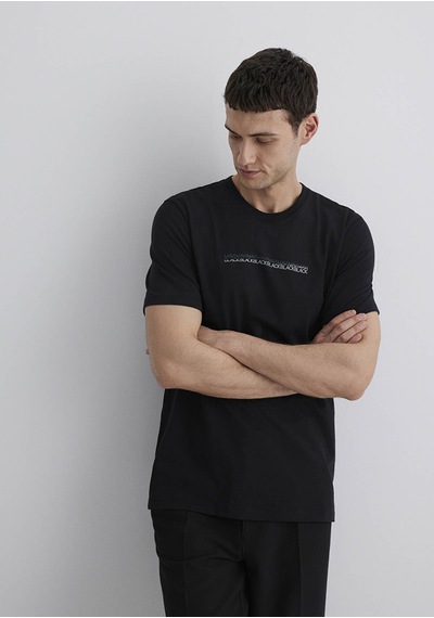 Mavi Siyah Erkek T-shirt M0612647-900 Siyah