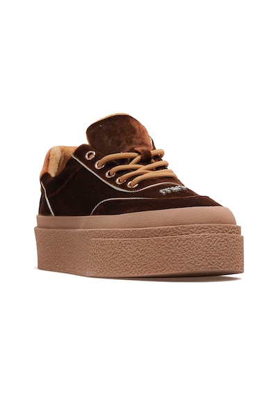 Guja Kadın Deri Sneaker Ayakkabı 25k 25k330 Z Kahve Süet Kahve Süet