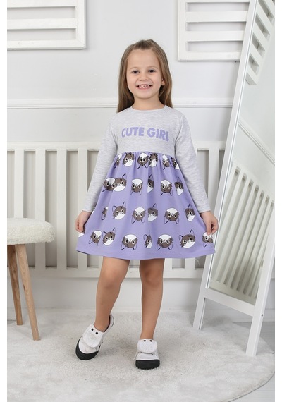 Kız Çocuk Elbise Cute Girl Lila
