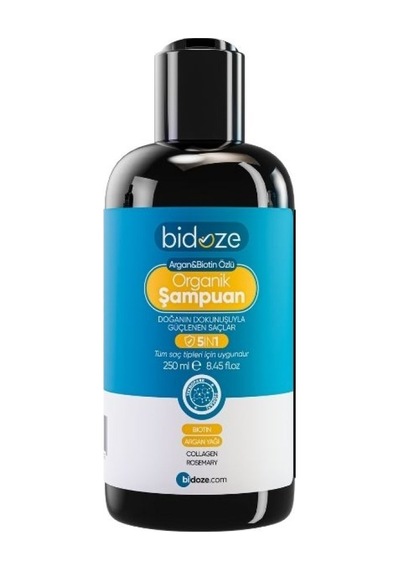 Bidoze Argan & Biotin Özlü Organik Şampuan 250 Ml. Dökülme Ve Kepek Karşıtı Onarıcı Bakım