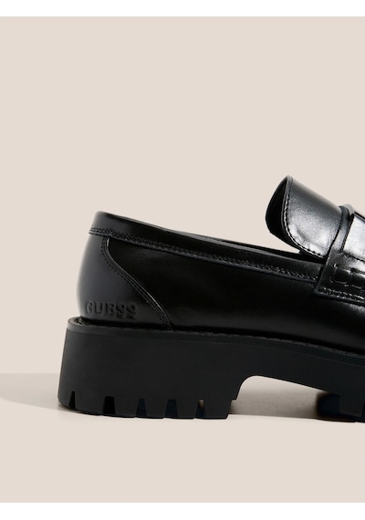 Guess Gorizia Erkek Siyah Deri Makosen Fmtgorlea14-black Siyah