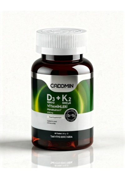 D3-k2 Vitaminleri Takviye Edici Gıda 1000 Mg 60 Kapsül
