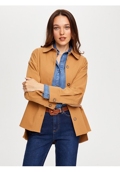 Faik Sönmez Arka Beli Lastikli Overshırt Tunik W26tnk002 Uw26tnk00235 Camel