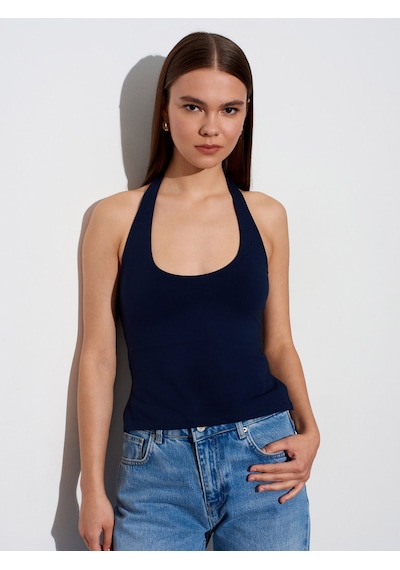 Dilvin 32726 Halter Yaka Top-k.lacivert