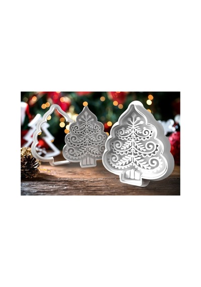 Yılbaşı Noel Ağacı Kurabiye Kalıbı 2 Parça Gıdaya Uygun Diğer