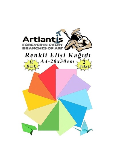 Artlantis Elişi Kağıdı A4 10 Renk 2 Paket El İşi Kağıdı 10 Lu Kreş Ana Sınıfı Okul Öncesi Sınıf Malzemesi