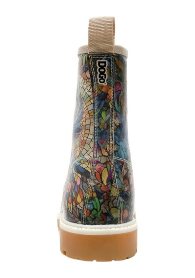 Kadın Vegan Deri Çok Renkli Uzun Bot - Mosaical Tasarım Multicolor