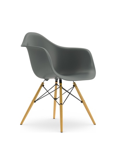 Eames Plastik Koltuk Re Daw, Vitra, Charles & Ray Eames, Geri Dönüştürülmüş Malzeme Koyu Gri