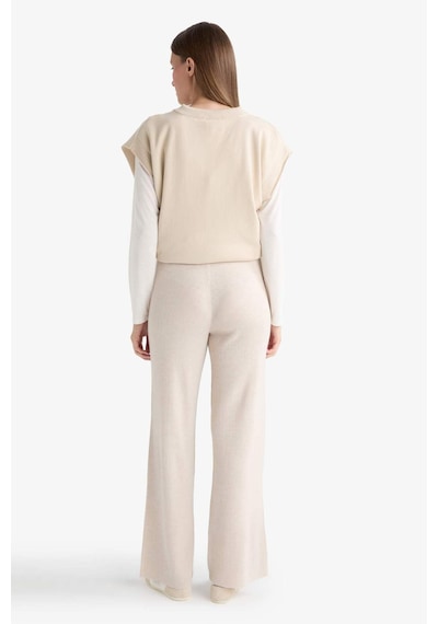 Defacto Regular Fit Basic Düz Beli Lastikli Düz Paça Triko Pantolon D6912ax25wnbg300 Bej-bg300