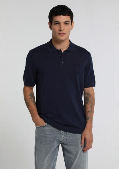Colin's Colins Regular Fit Polo Yaka Jakarlı Erkek Lacivert Kısa Kol Kazak Cl1081649 Q1.v2 Nav