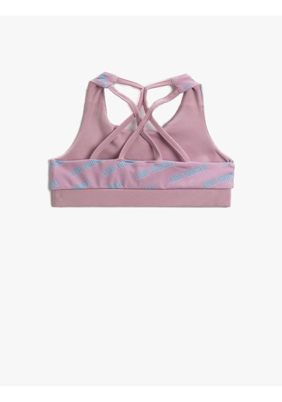 Koton Yarım Atlet Sporcu Arkası Çapraz Askılı Baskılı Pembe Desenli 2skg30118ak