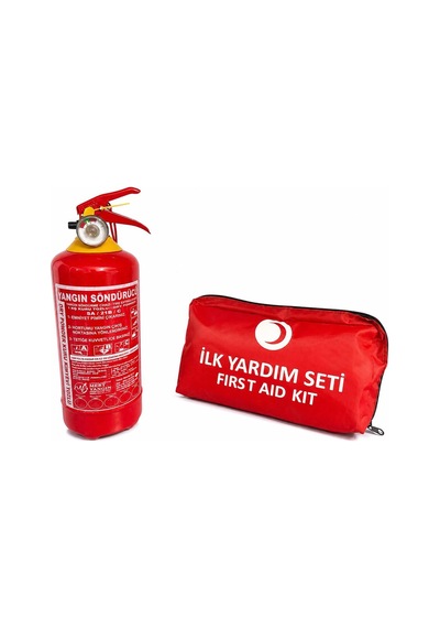 1 Kg Yangın Tüpü Ve İlk Yardım Seti