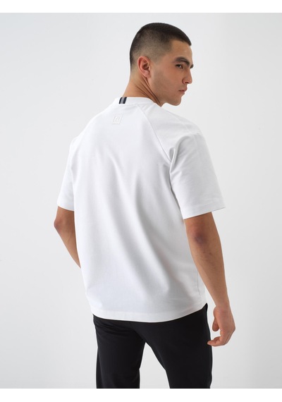 Xint Beyaz Pamuk Dokulu Oversize Tişört 502184