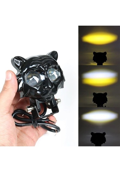 Beyaz Sarı Çakarlı Led Kedi Off Road, Motosiklet Sis Farı Çalışma Lambası 12-24v 20w