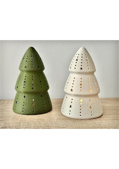 Bezos Çam Ağacı Formlu Tealight Mumluk Yılbaşı Dekoratif Mum Tutucu Bezos1 Çok Renkli
