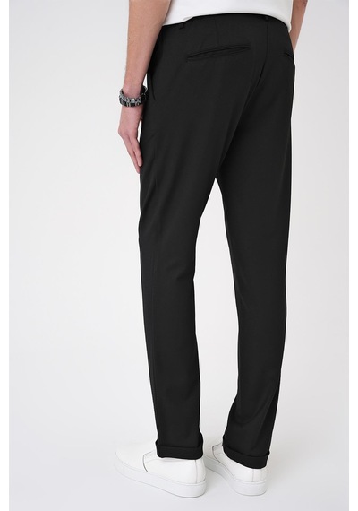 Efor Comfort Fit Beli Lastikli Siyah Jogger Pantolon P 1183 Siyah