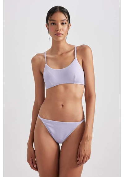Defacto Fall in Love Regular Fit Simli Kumaş Bikini Üstü B0382AX23HSPR33 Mor