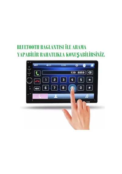 Exvol EXW-X70  Double Teyp 7 İnc+Park Kamerası Usb Bluetooth Mp3 Mp4