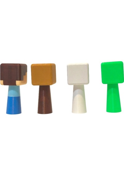 Minecraft Sprunki Figür 4 Adet 7 Cm Steve, Köylü, İskelet, Creeper