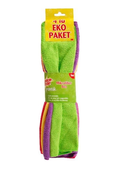 3 Adet Scotch Brite Mikrofiber Bez Açık 4'lü Çok Renkli