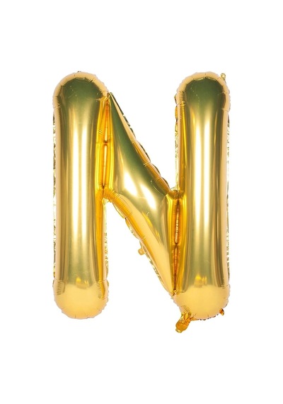 Folyo N Harfi Balon 100 Cm Gold Altın Büyük Boy 40inc Folyo Balon
