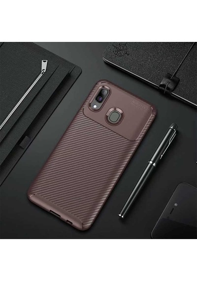 Samsung Uyumlu Galaxy M10S Kilif Karbon Tasarim Negro Silikon Kapak 405275602