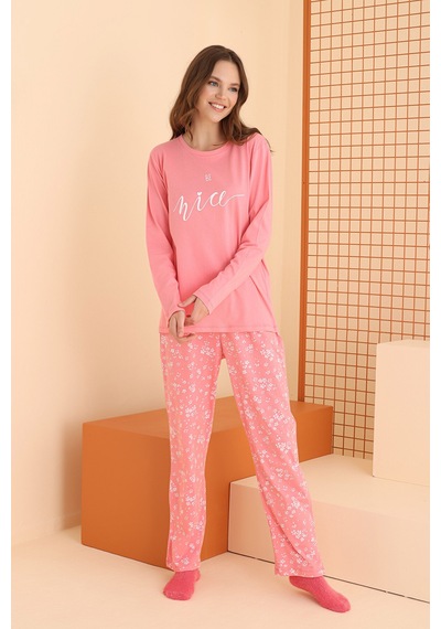 Nbb Kadın Nar Çiçeği Be Nice Pijama Takımı NAR ÇİÇEĞİ