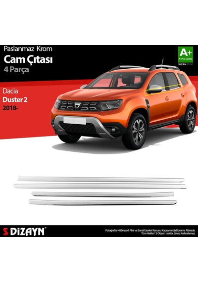 S-Dizayn  Dacia Duster Krom Cam Çıtası 4 Prç. 2018 Üzeri