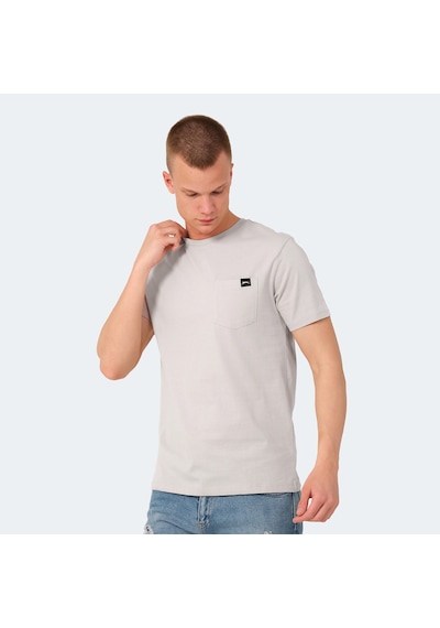 Slazenger VESELA Erkek Cepli Taş Gri Tişört