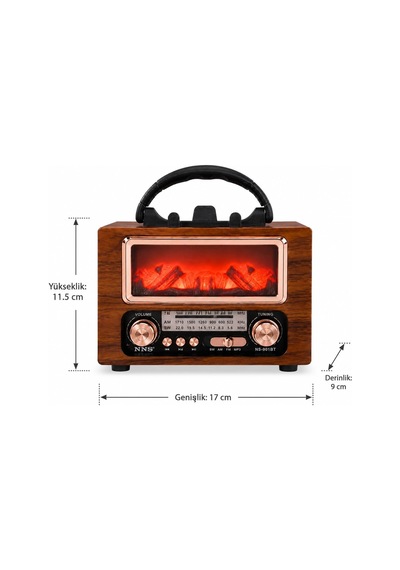 Retro Bluetooth Radyo 1800mah Fm/am/sw Usb Tf Kart Tws Ns-901bt