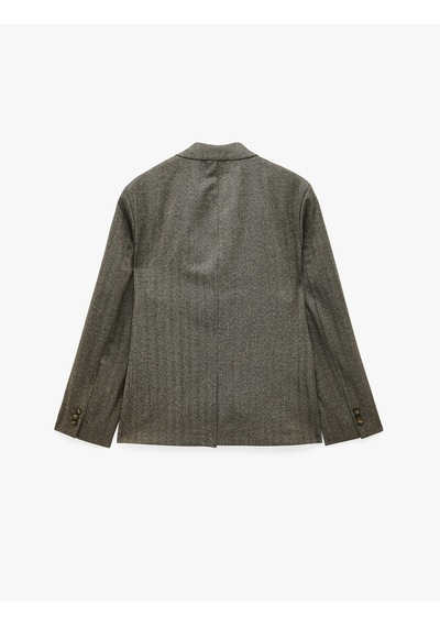 Koton Uzun Kollu Viskon Karışımlı Cepli Düğmeli Mono Yaka Blazer Ceket Kahverengi 7wam50012hw Kahve