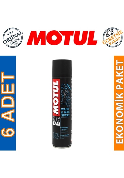 Motul E9 Wash & Wax 400 Ml Temizleme ve Parlatma Spreyi 6 Adet
