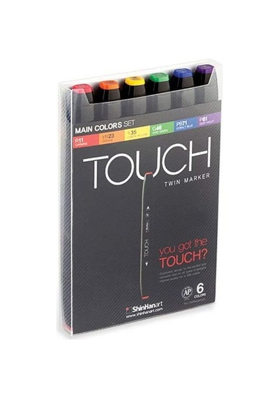 Touch Twin Marker Seti 6 Renk Ana Renkler