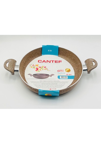 Cantef 24 Cm Yanmaz Yapışmaz Çift Saplı Teflon Tava Sahan