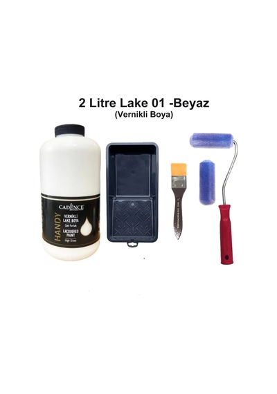 2 Litre Handy Lake 01 Beyaz Kendinden Vernikli Kadife Rulo Set Beyaz