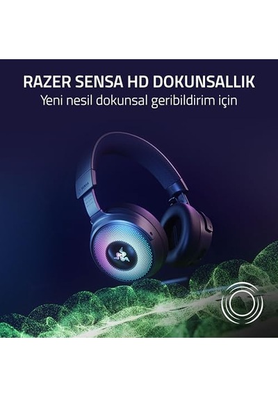 Kraken V4 Pro - Kontrol Hub'lı Kablosuz Oyun Kulaklığı - Sensa Hd Haptikler Oled Kontrol Hub'ı, Triforce 40mm Sür