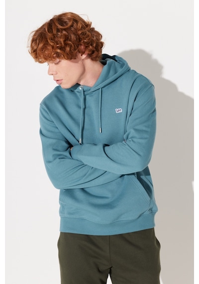 Lee Regular Fit Normal Kesim Pamuk Kapüşonlu Içi Polarlı Mavi Sweatshirt L80YRYA64 Petrol