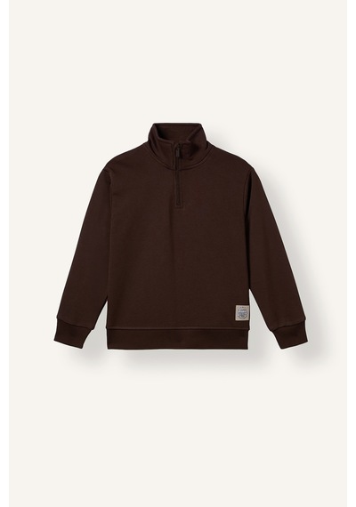 Defacto Oversize Yarım Fermuarlı Dik Yaka Sweatshirt Erkek Çocuk H7132a826aubn267 Kahve-bn267