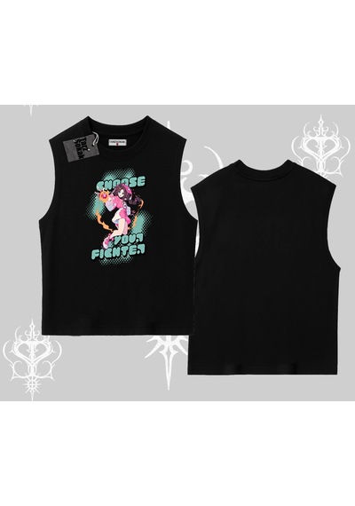 Startmore Startmore Kolsuz Tshirt Oversize Anime Kız Desenli Japon Stil Siyah