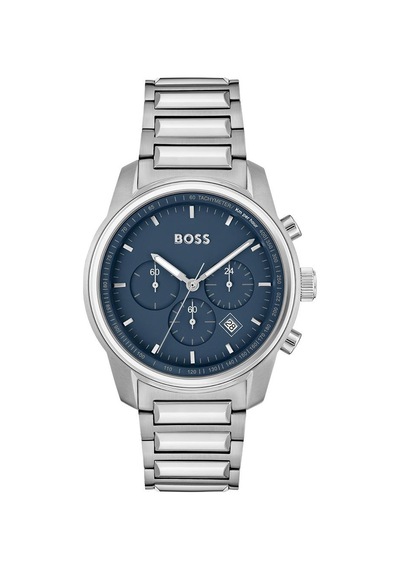 Hugo Boss HB1514007 Çelik Gri Mavi Kadran 44mm Erkek Kol Saati