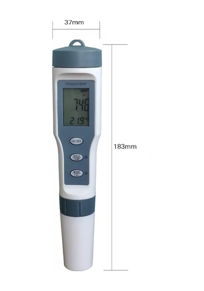 Tds 3 İn 1 Ph Sıcaklık Tds Ölçer Led'li Sıcaklık Göstergeli Su Test Cihazı